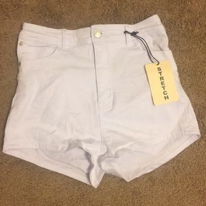 White crisscross shorts